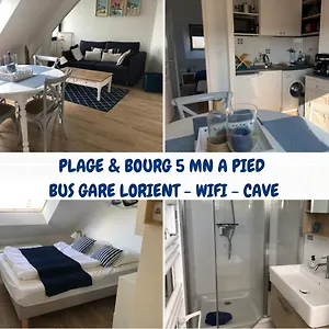 Plage, T2 Cosy, 4 Pers, 3mn Plage, Parking Privé, à Pied ! Larmor-Plage